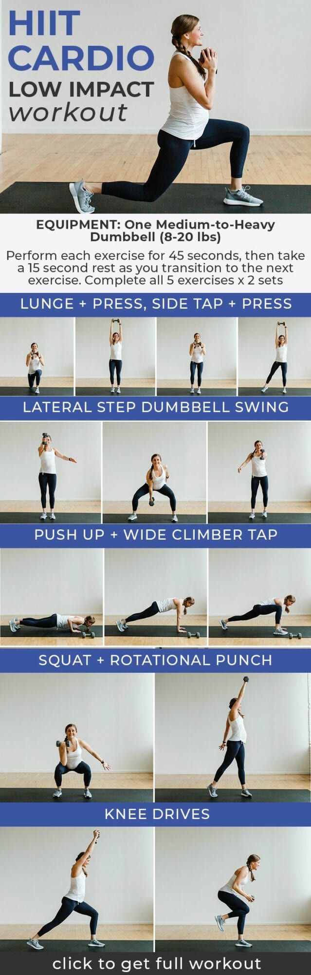 10 Minute Low Impact HIIT Full Body All Standing 