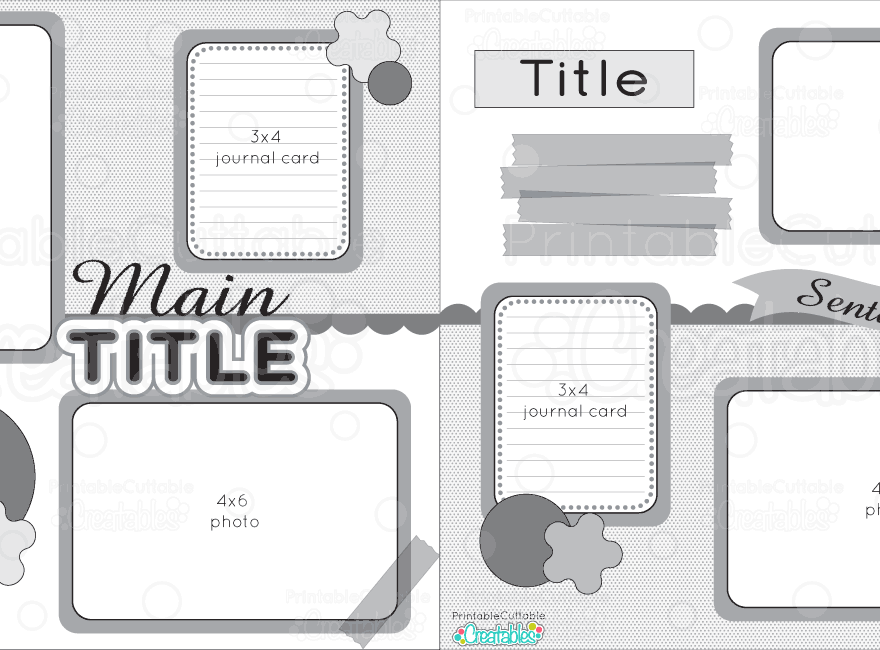 12x12 Two Page Free Printable Scrapbook Layout