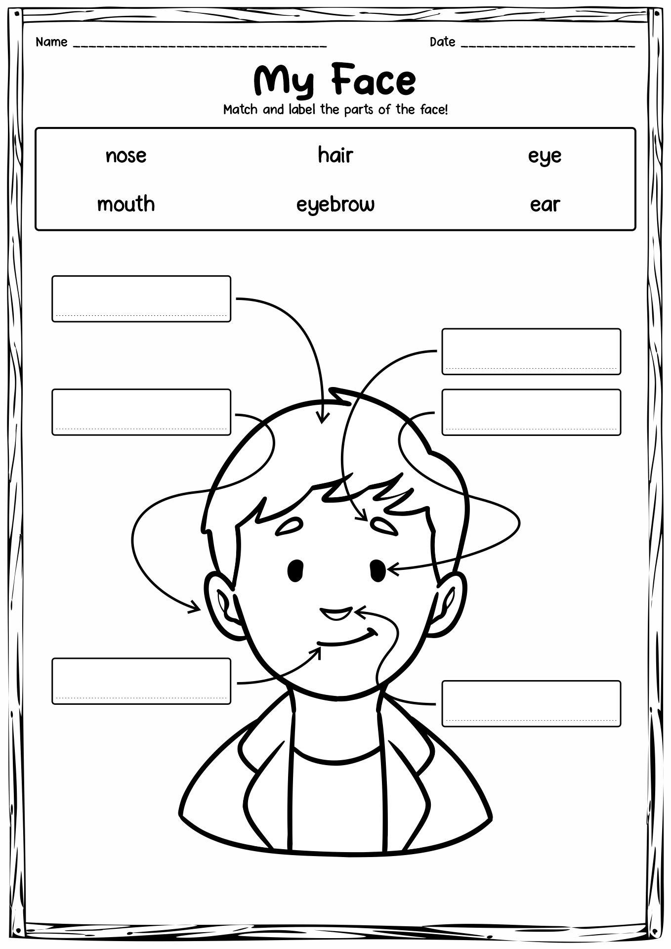 Parts Of The Face In Spanish Printables