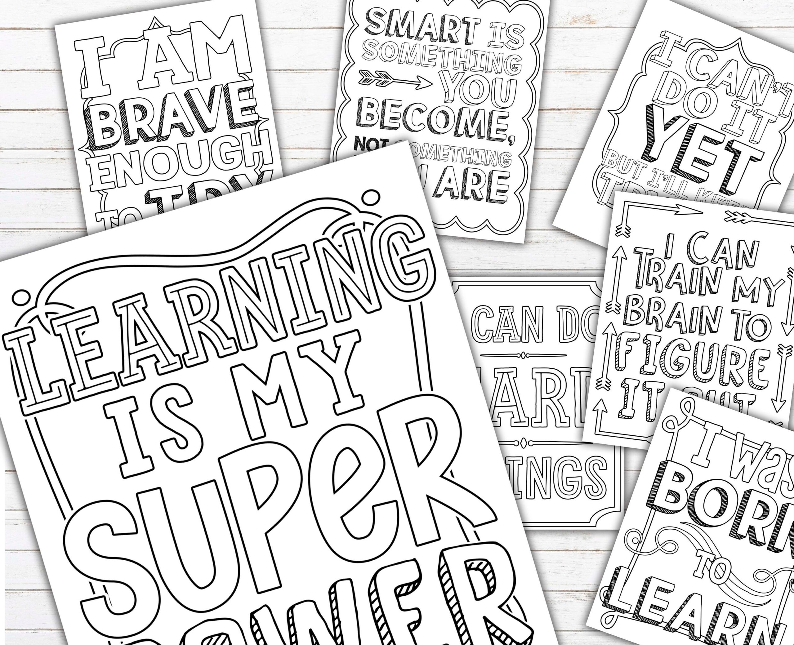 20 Growth Mindset Coloring Pages PRINTABLE Mindset Resources Teacher Printables Mindset Coloring Etsy Norway