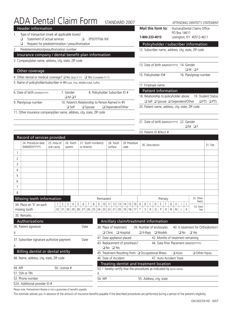 2007 2025 Form Humana GN 00229 HD Fill Online Printable Fillable Blank PdfFiller