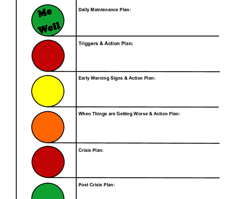 2019 2025 Form Wellness Recovery Action Plan WRAP Traffic Light Fill Online Printable Fillable Blank PdfFiller