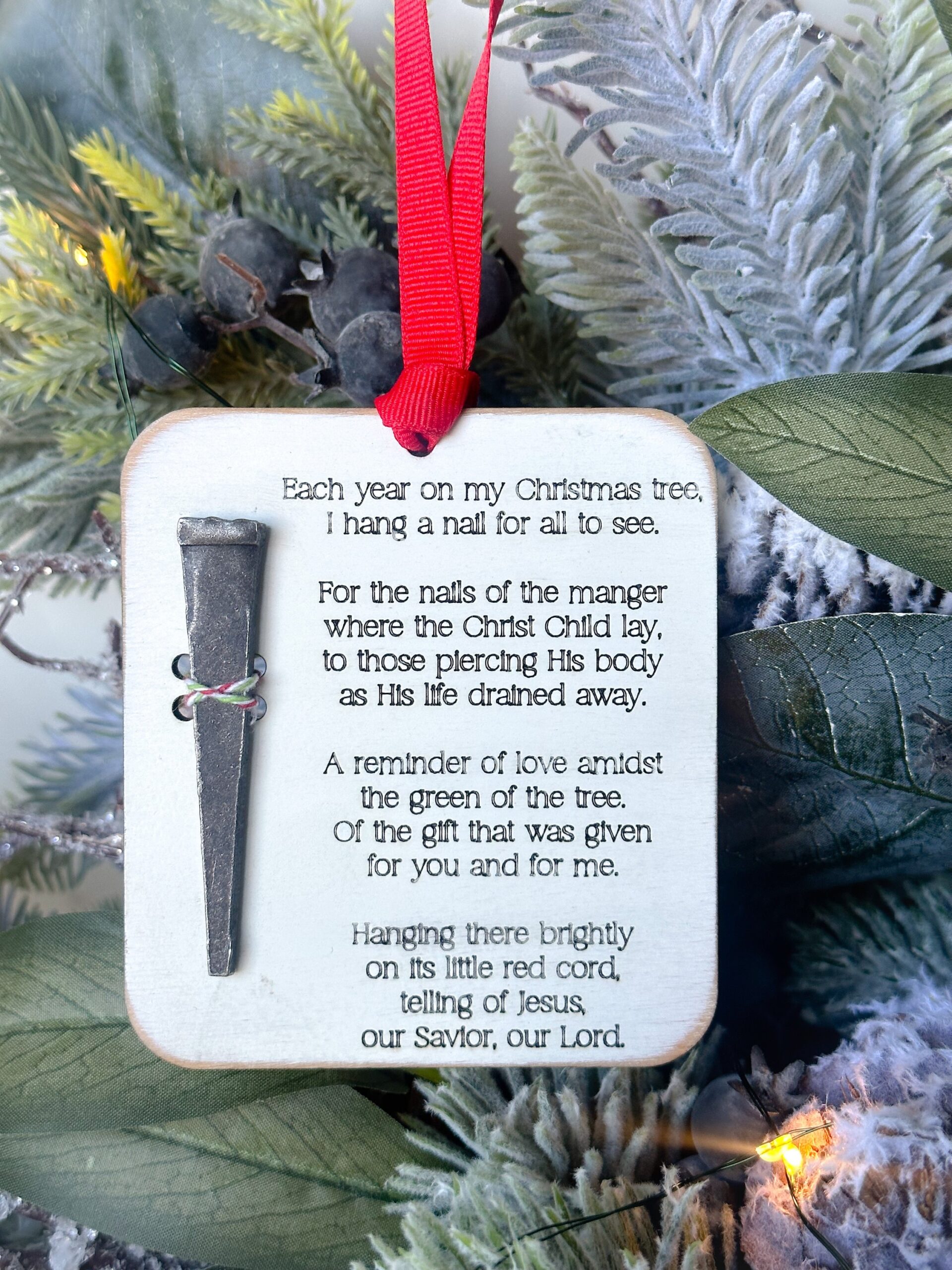Christmas Nail Ornament Poem Printable