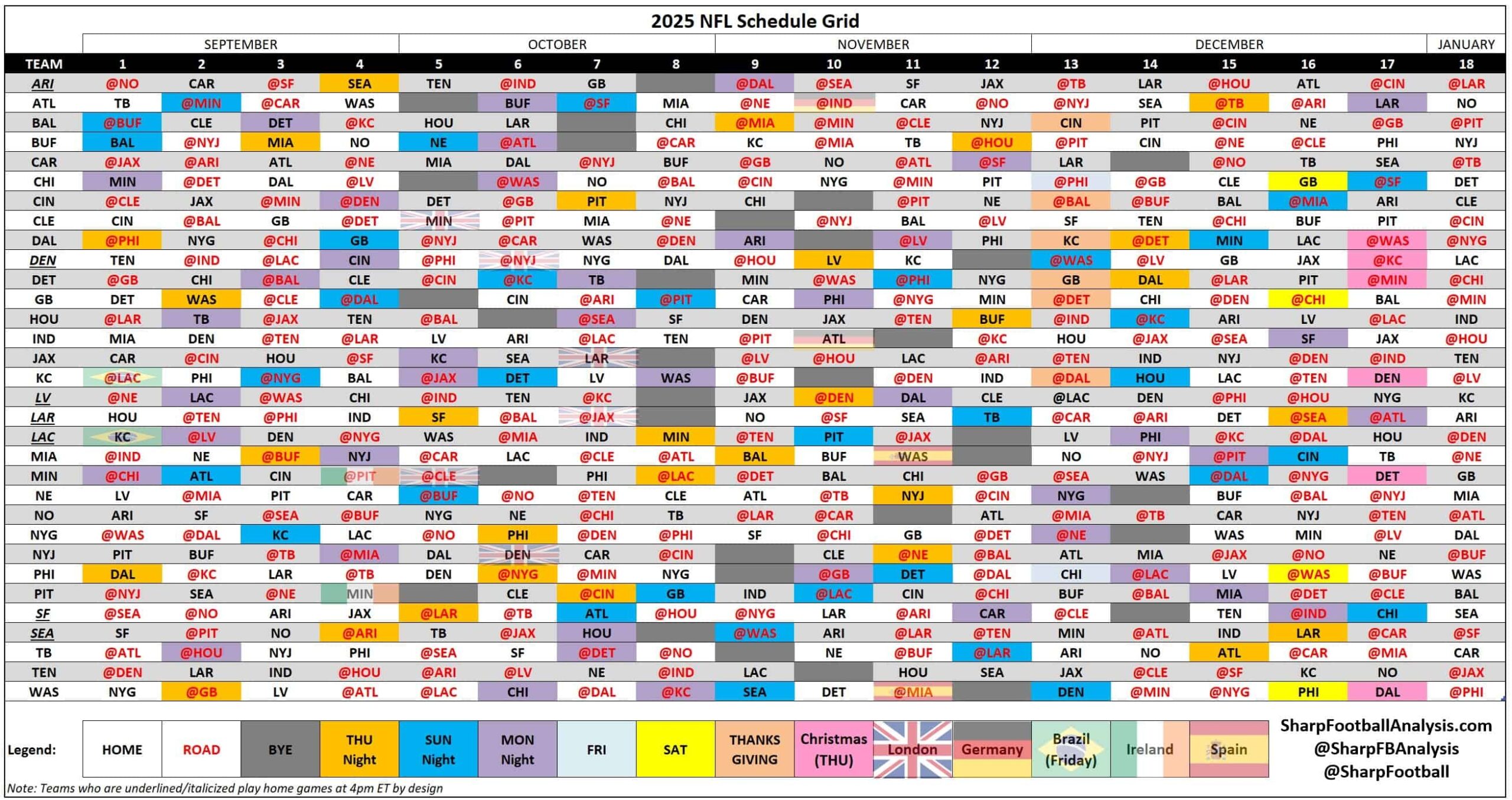 Week 10 Nfl Schedule Printable