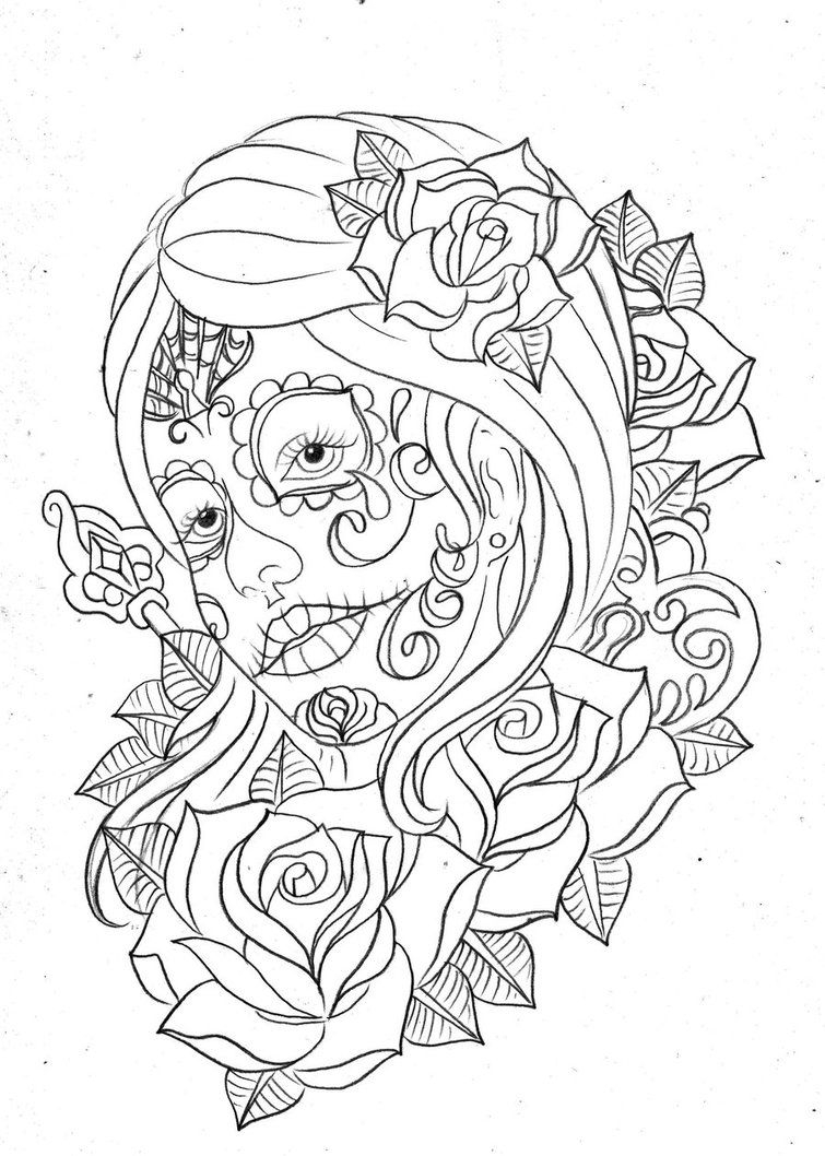 Day Of The Dead Printable Coloring Pages