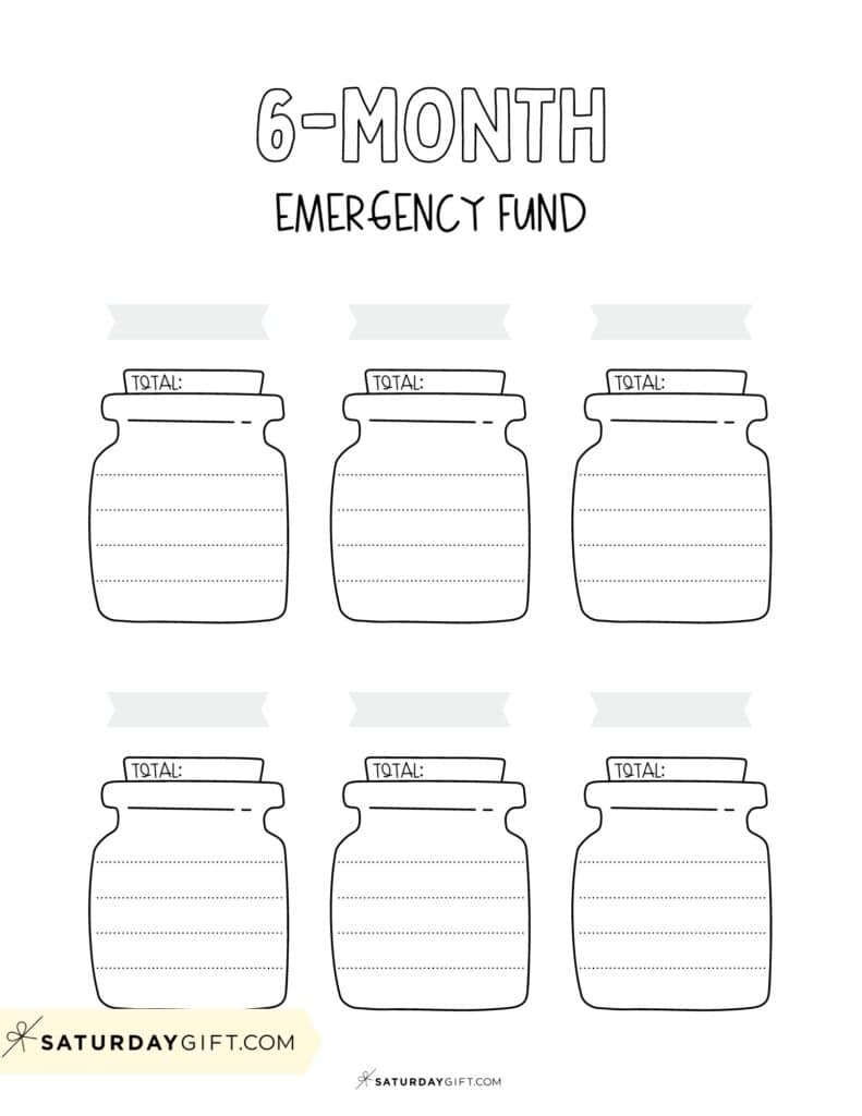 25 Cute Free Emergency Fund Tracker Printable Templates SaturdayGift