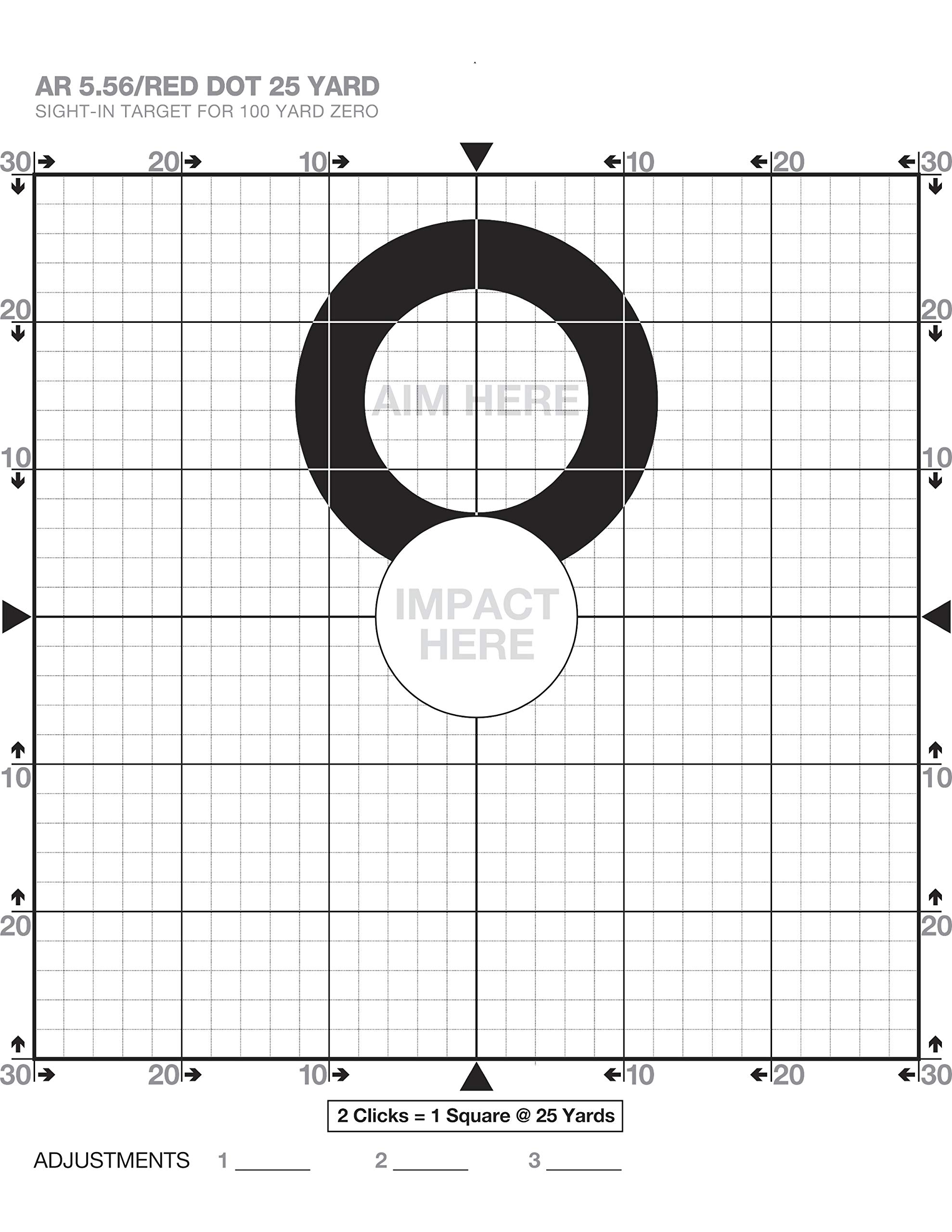 25 Yard Sight In Targets For A 100 Yard Zero USE RED DOT OPTICS Amazon au Sports Fitness Outdoors