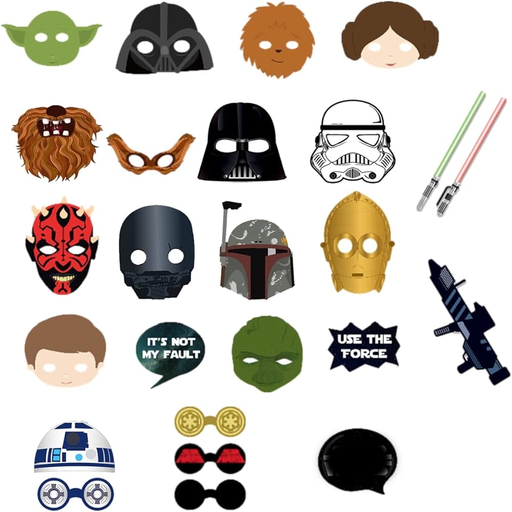 25PCS Star Wars Party Photo Booth Props Star Wars Party Photo Booth Props Star Wars For Kids Party Decoration Amazon ae Arts Crafts