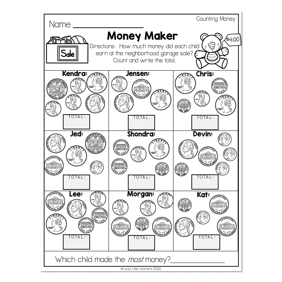 Printable Money Worksheets 2Nd Grade