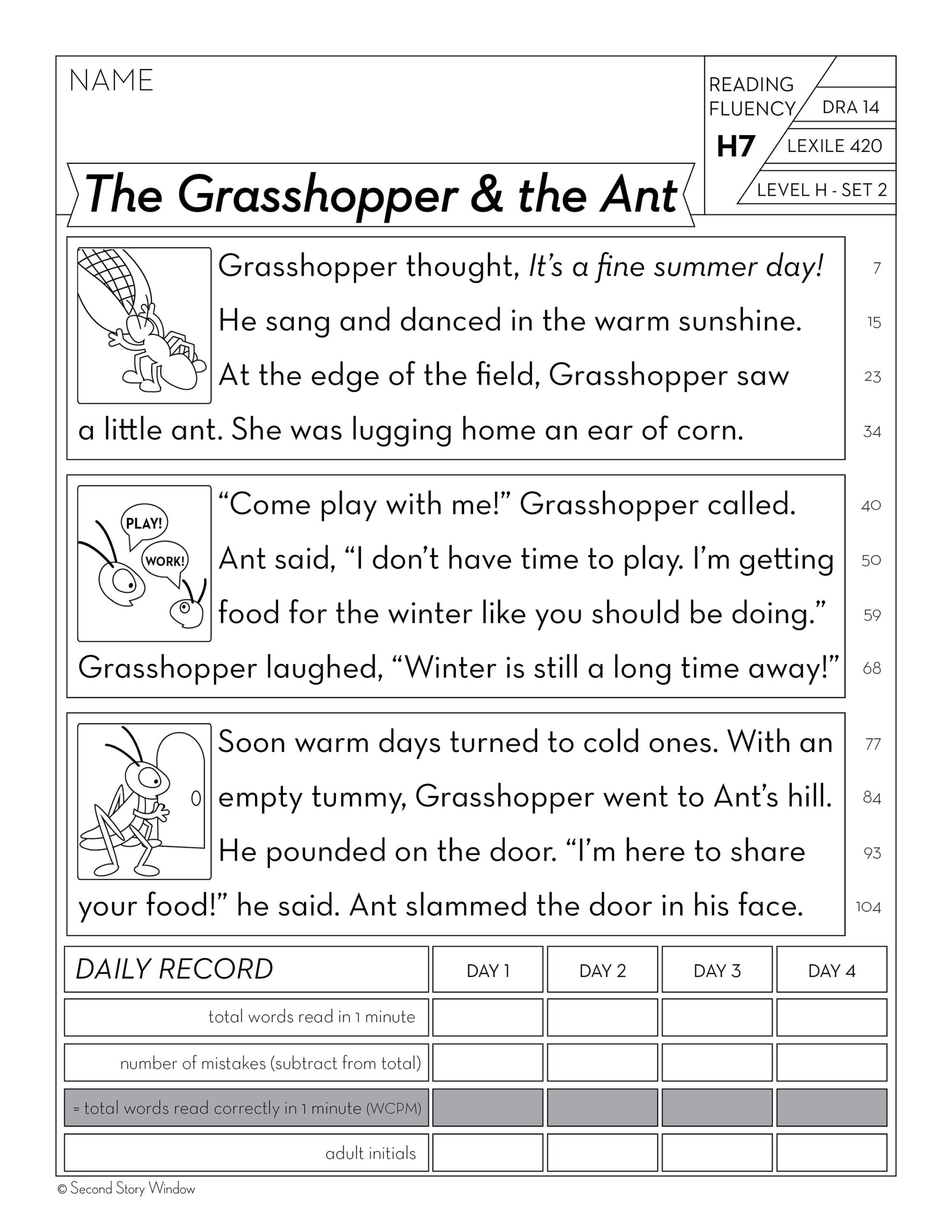 Second Grade Fluency Passages Printable