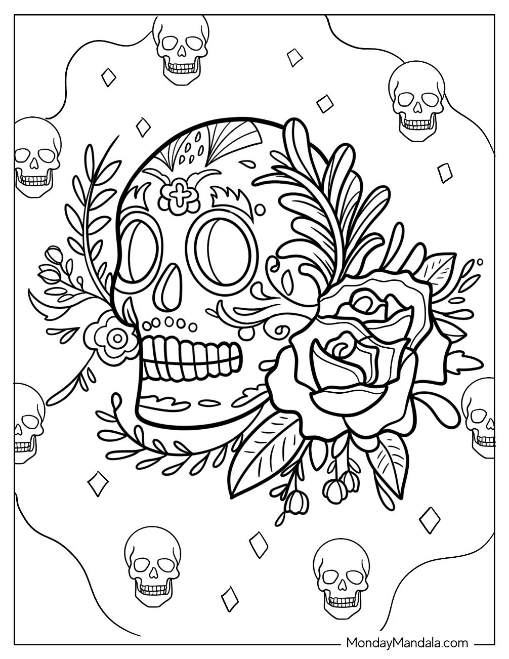 Day Of The Dead Skull Printable
