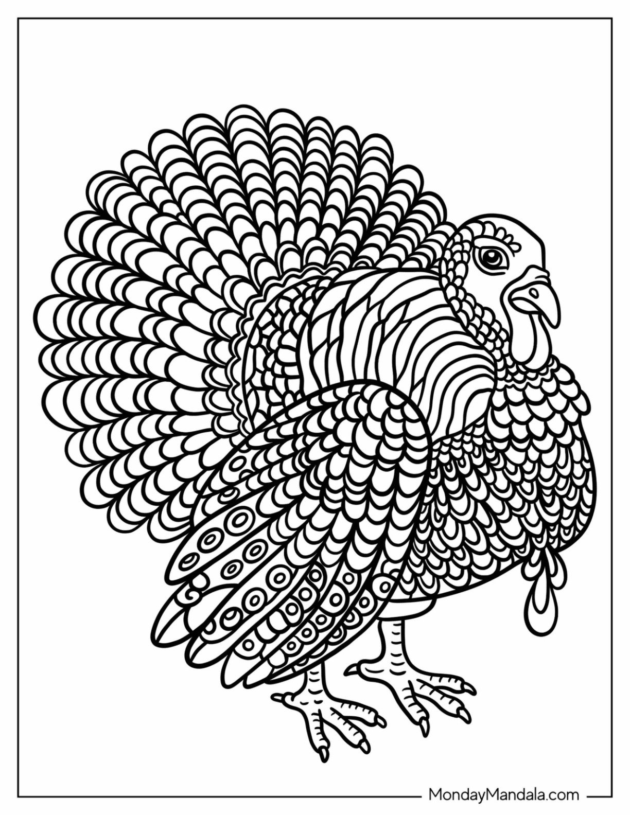 Free Printable Turkey Head Coloring Pages