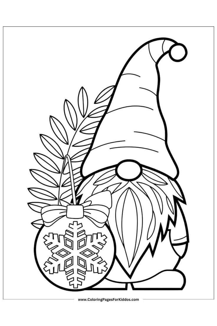 Free Printable Gnome Coloring Pages