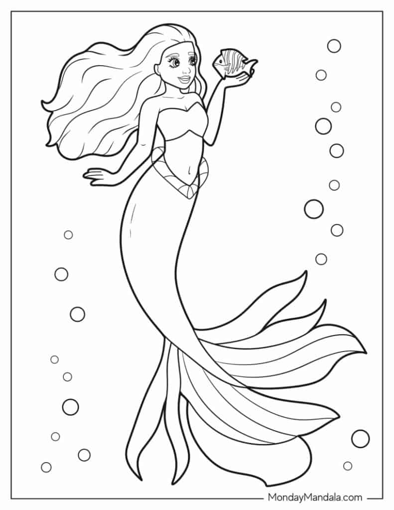 50 Mermaid Coloring Pages Free PDF Printables 
