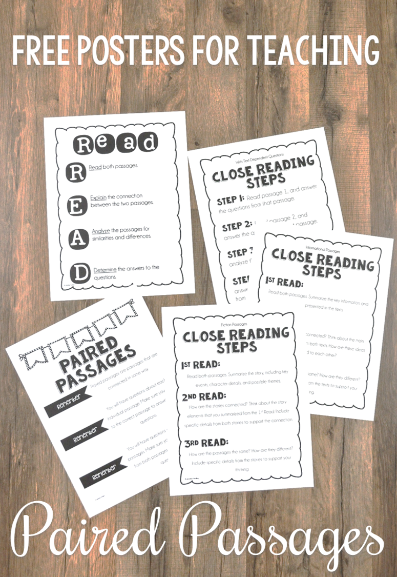 6 Ways To Effectively Teach Paired Texts And Paired Passages Free Posters And Center 