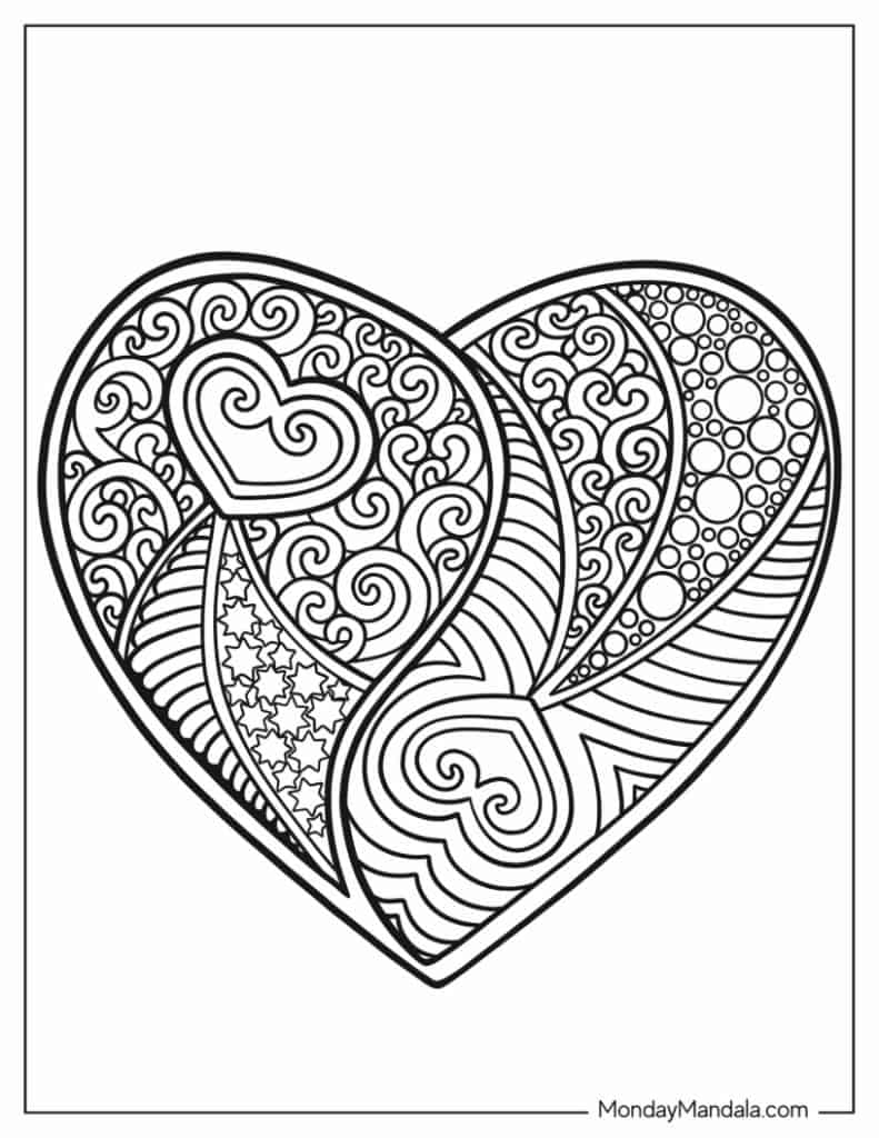 Heart Coloring Pages For Students Printable