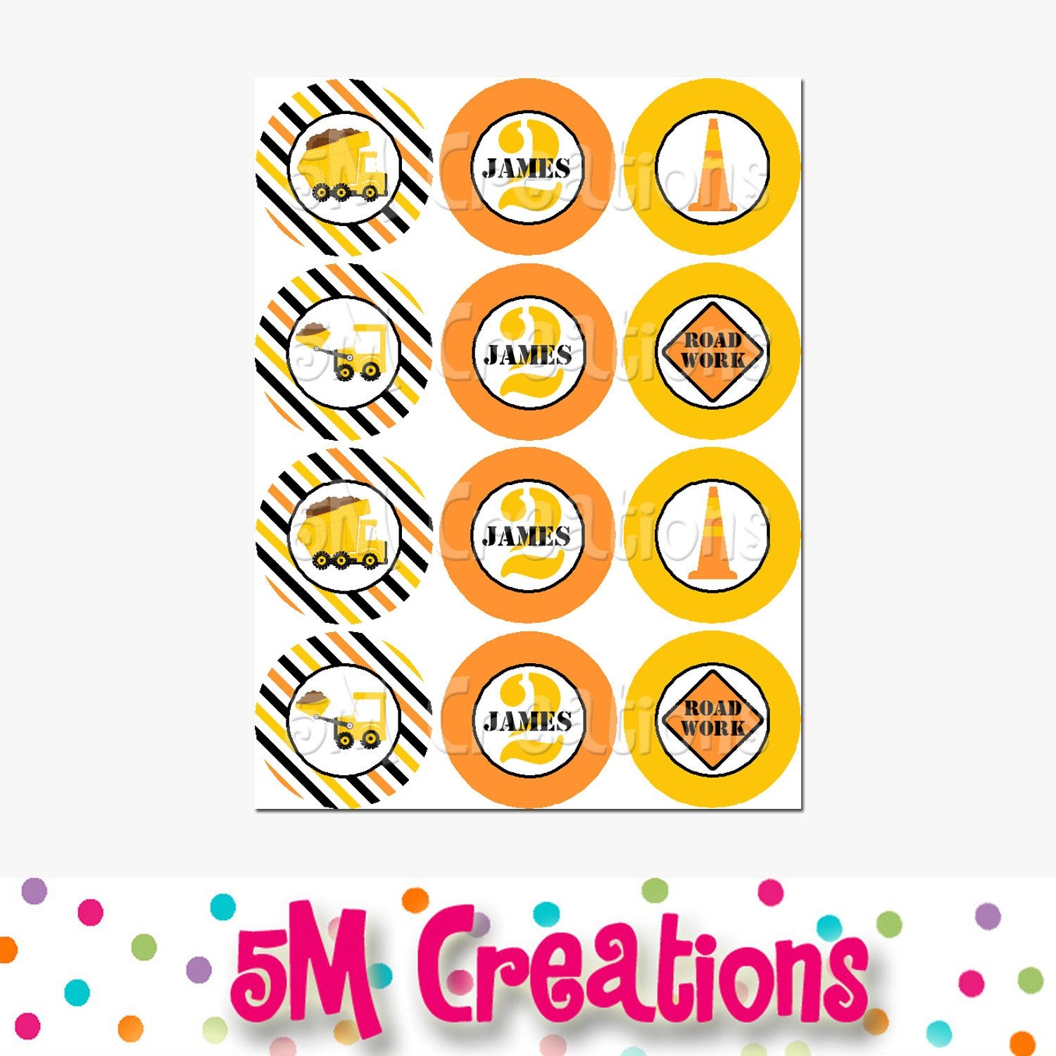 8 Excavator Cupcake Topper Ideas Construction Party Construction Birthday Construction Theme Party