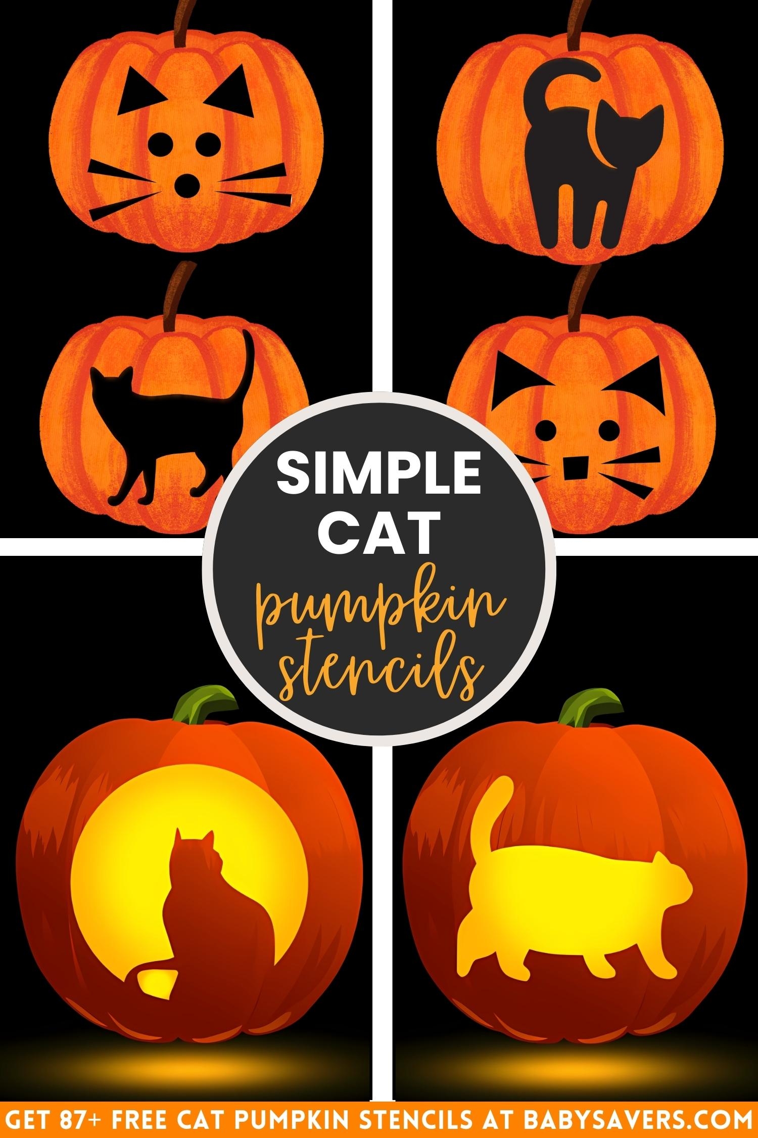 Cat Pumpkin Template Printable Free