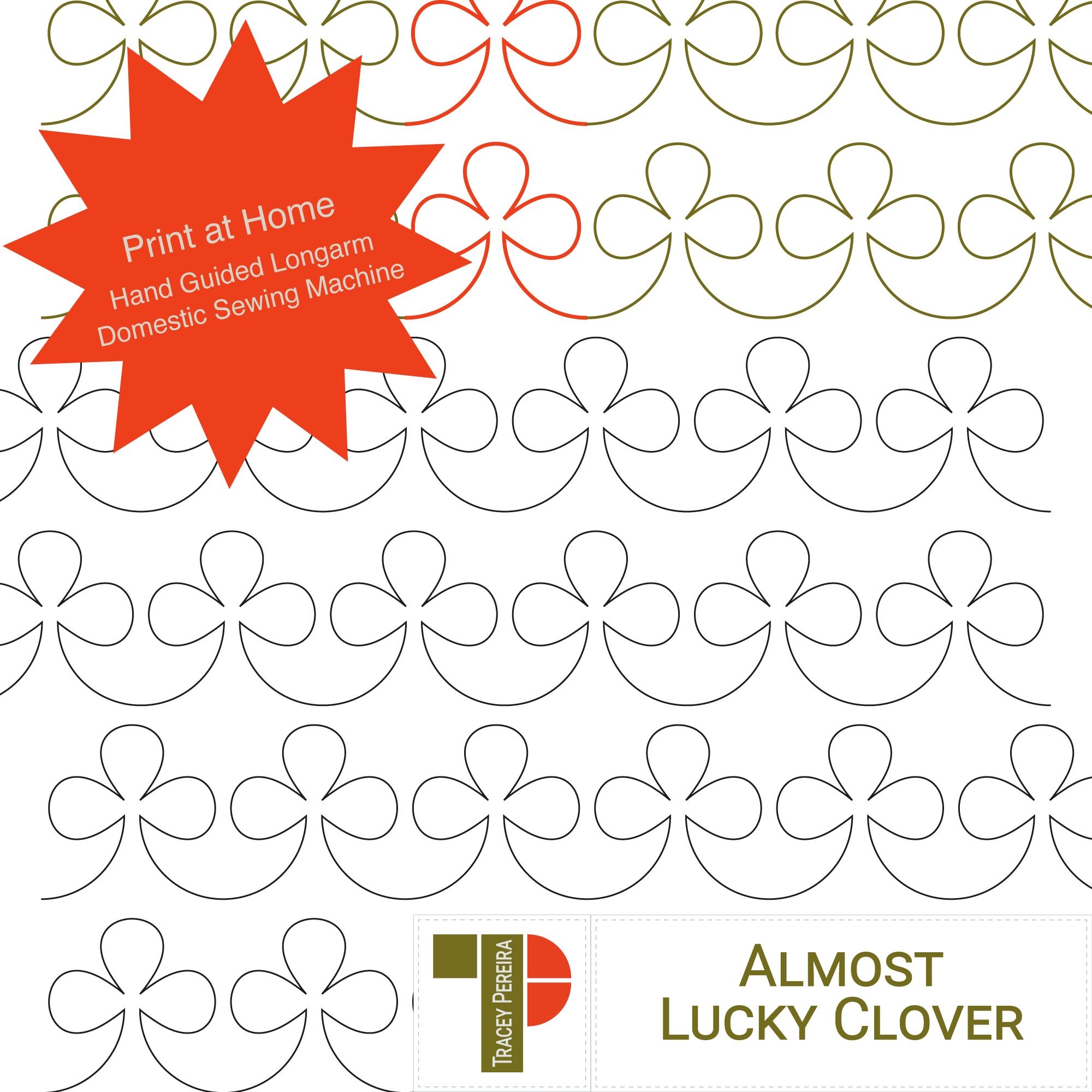 A Set Of 2 Print at Home PDF Paper Pantographs For Hand guided Longarm Quilters Almost Lucky Clover Etsy Canada