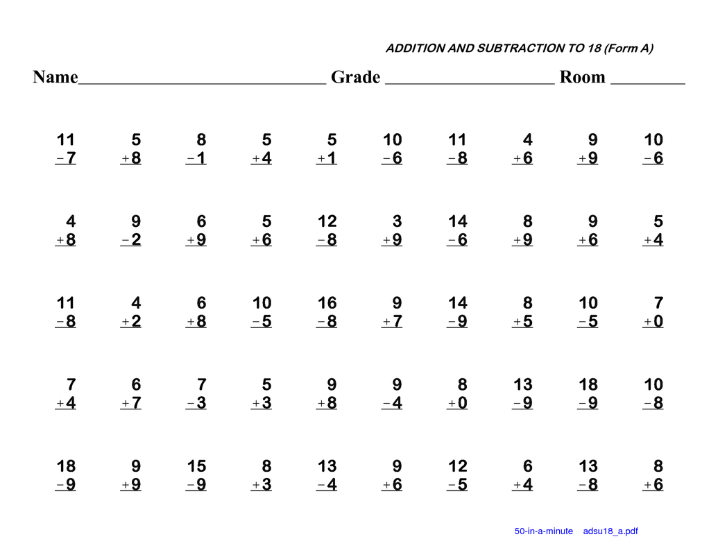 Addition Subtraction Fact Fluency 2nd Grade MagiCore Worksheets Library