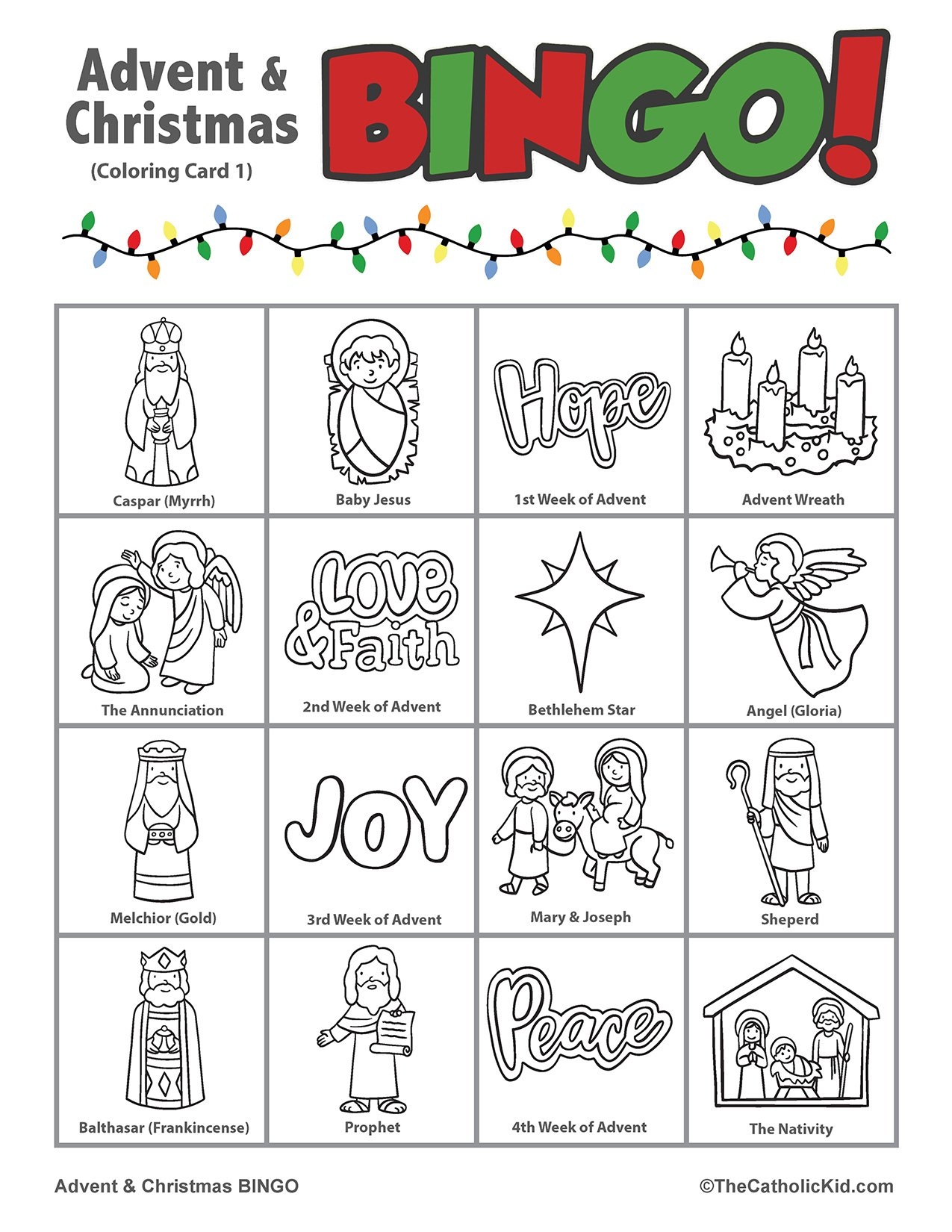 Free Black And White Printable Christmas Bingo Cards