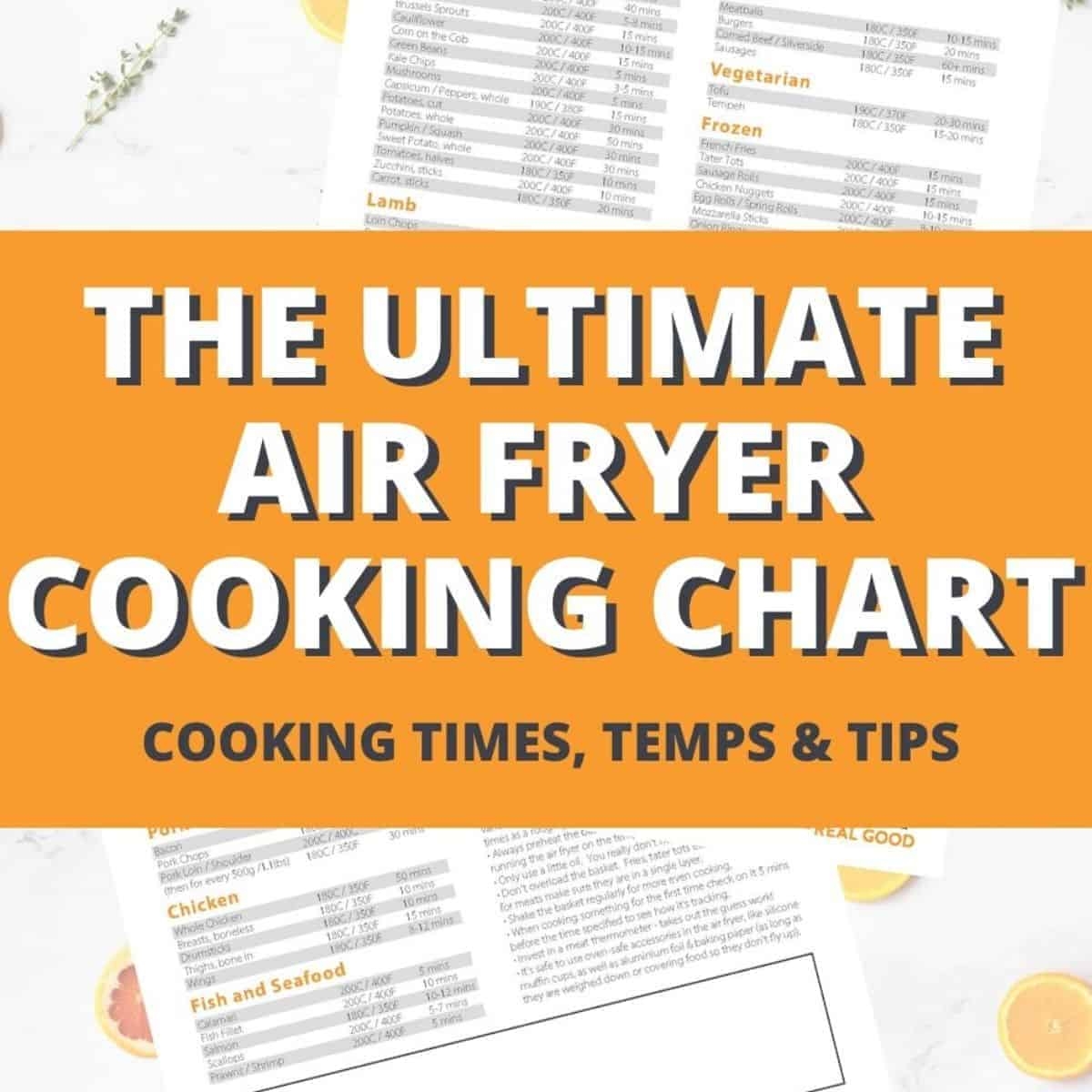 Printable Air Fryer Cheat Sheet