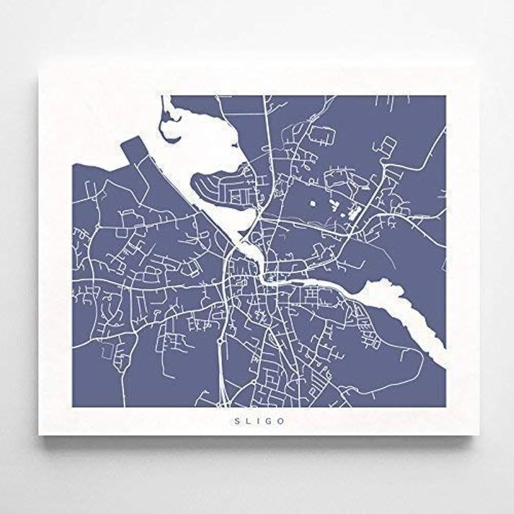 Amazon Sligo Ireland Street Road Map Home Decor Poster Urban City Hometown Wall Art Print 70 Color Options Unframed Home Kitchen