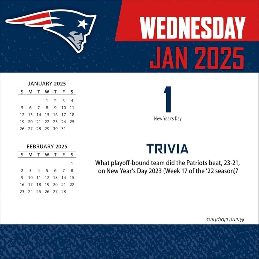 New England Patriots 2025 Printable Schedule