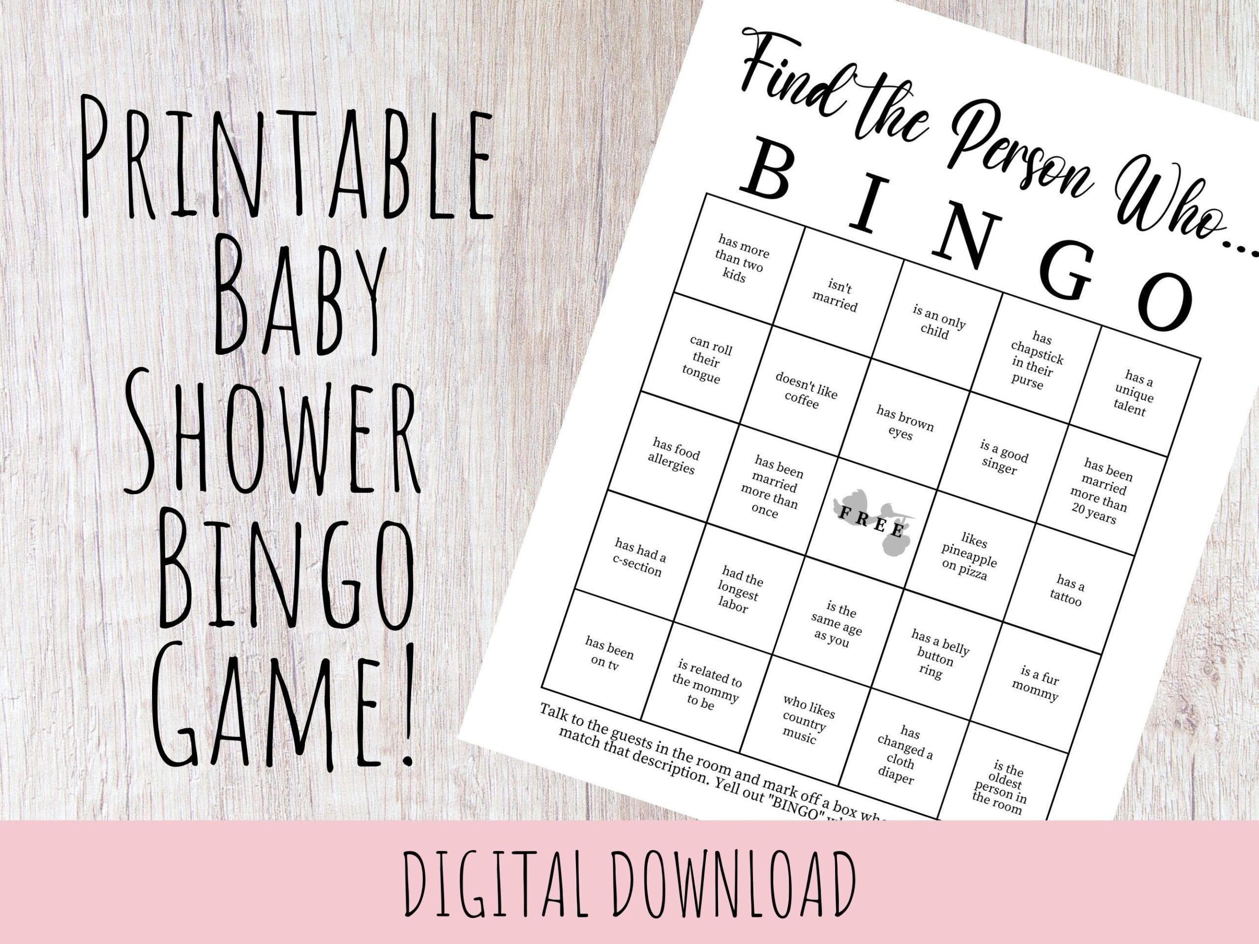 Find The Guest Baby Shower Game Free Printable