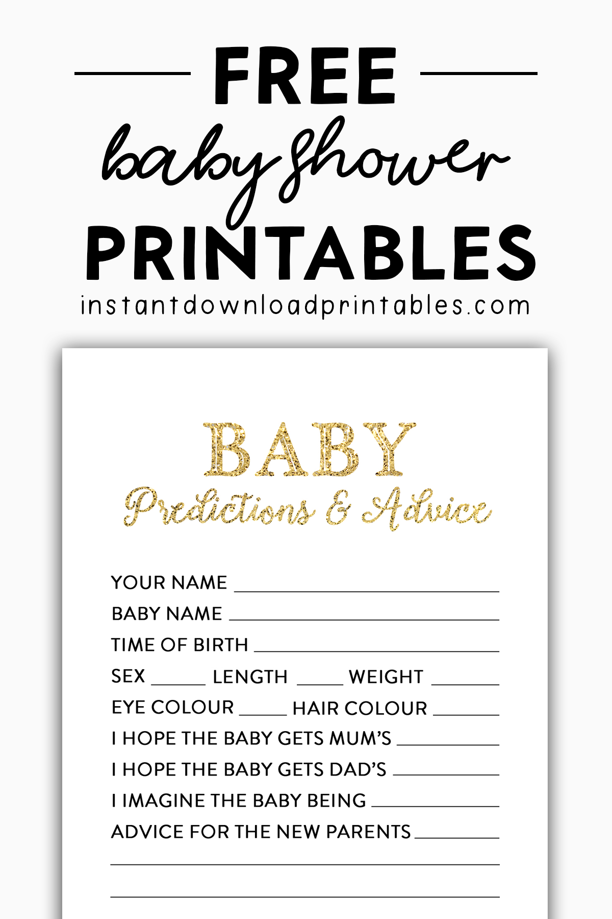 Free Printable Baby Predictions And Advice