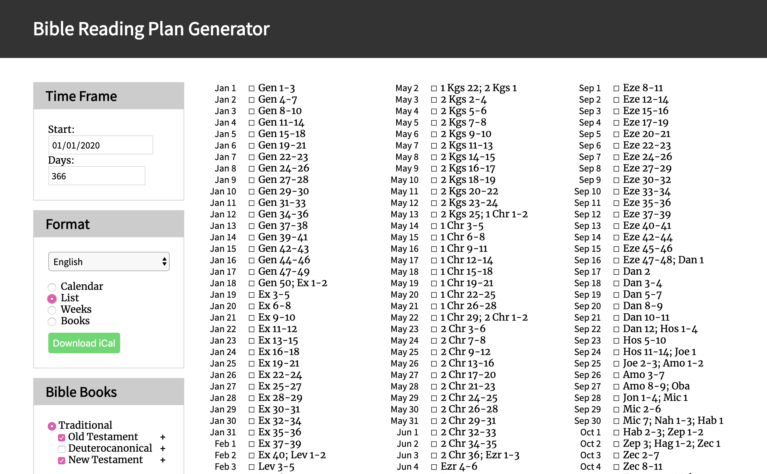 Bible Reading Plan Daily Reading 2025 Bible Reading Plan Generator