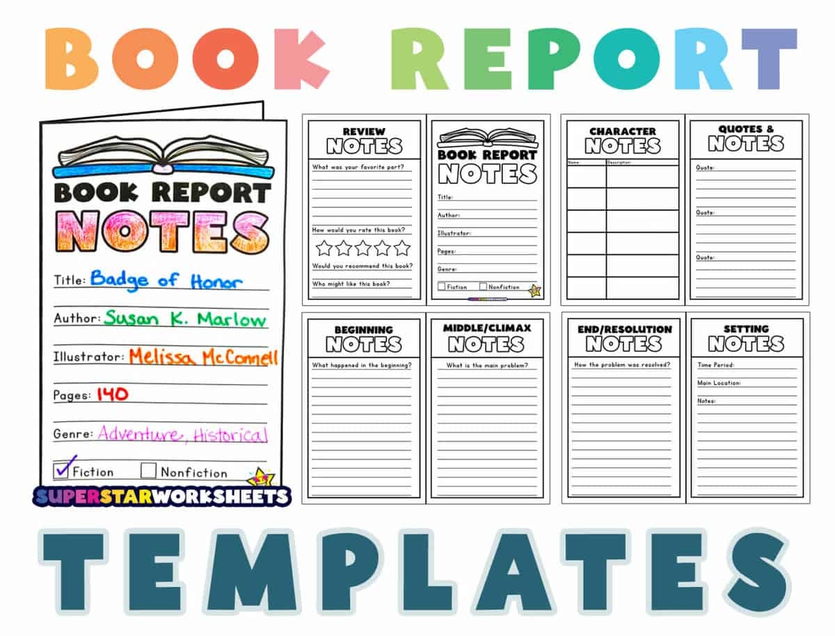 Book Report Templates Free Printables Superstar Worksheets