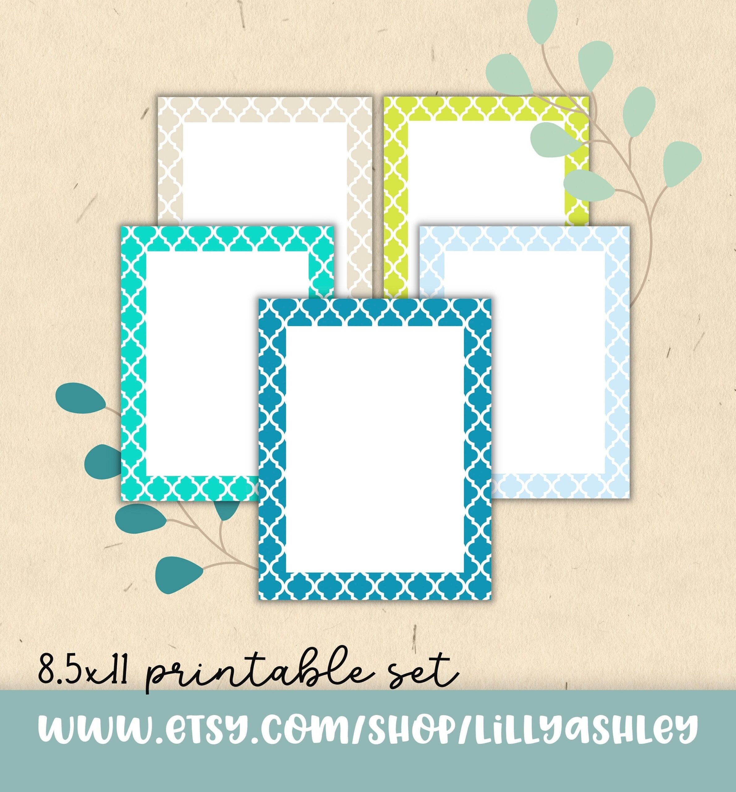 Border Paper Instant Download Scrapbook Paper Journal Paper With Borders Teacher Material Worksheet Papers Flier Paper Stationary Etsy UK