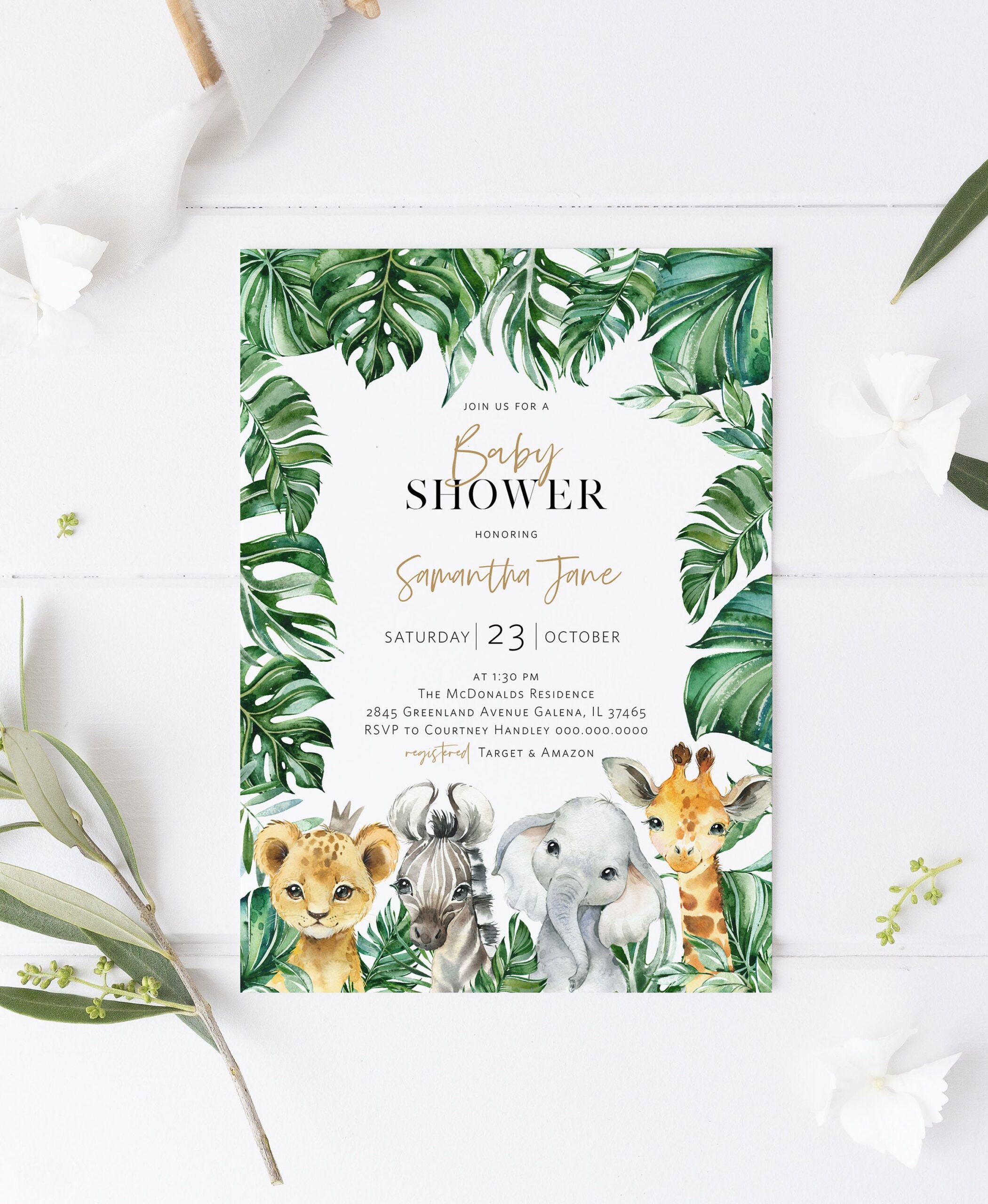 Buy Safari Baby Shower Invitation Jungle Baby Shower Invitation Lion Giraffe Elephant Editable Invitation TEMPLETT WLP SAF 3128 Online In India Etsy