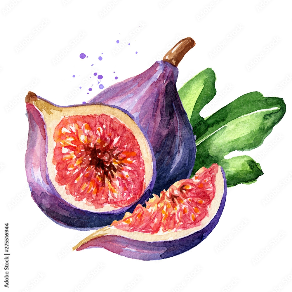 Canvas Wall Art Fresh Ripe Purple Fig Fruit And Slices With Leaf Canvas Prints UKposters