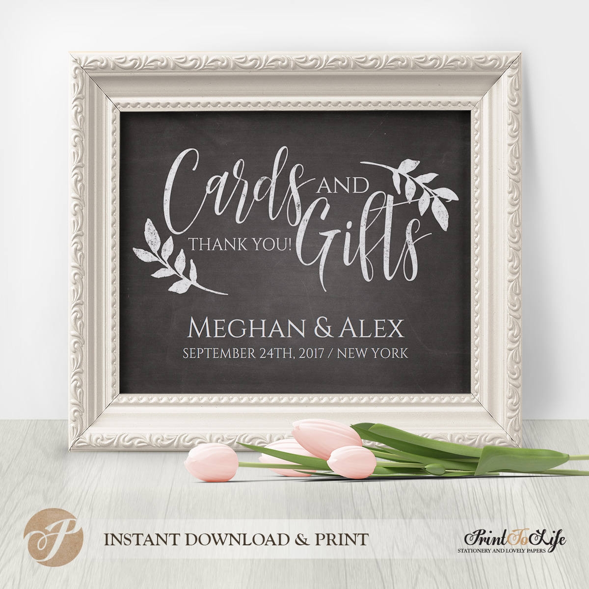 Cards And Gifts Sign Wedding Cards Printable Chalkboard Template Printolife