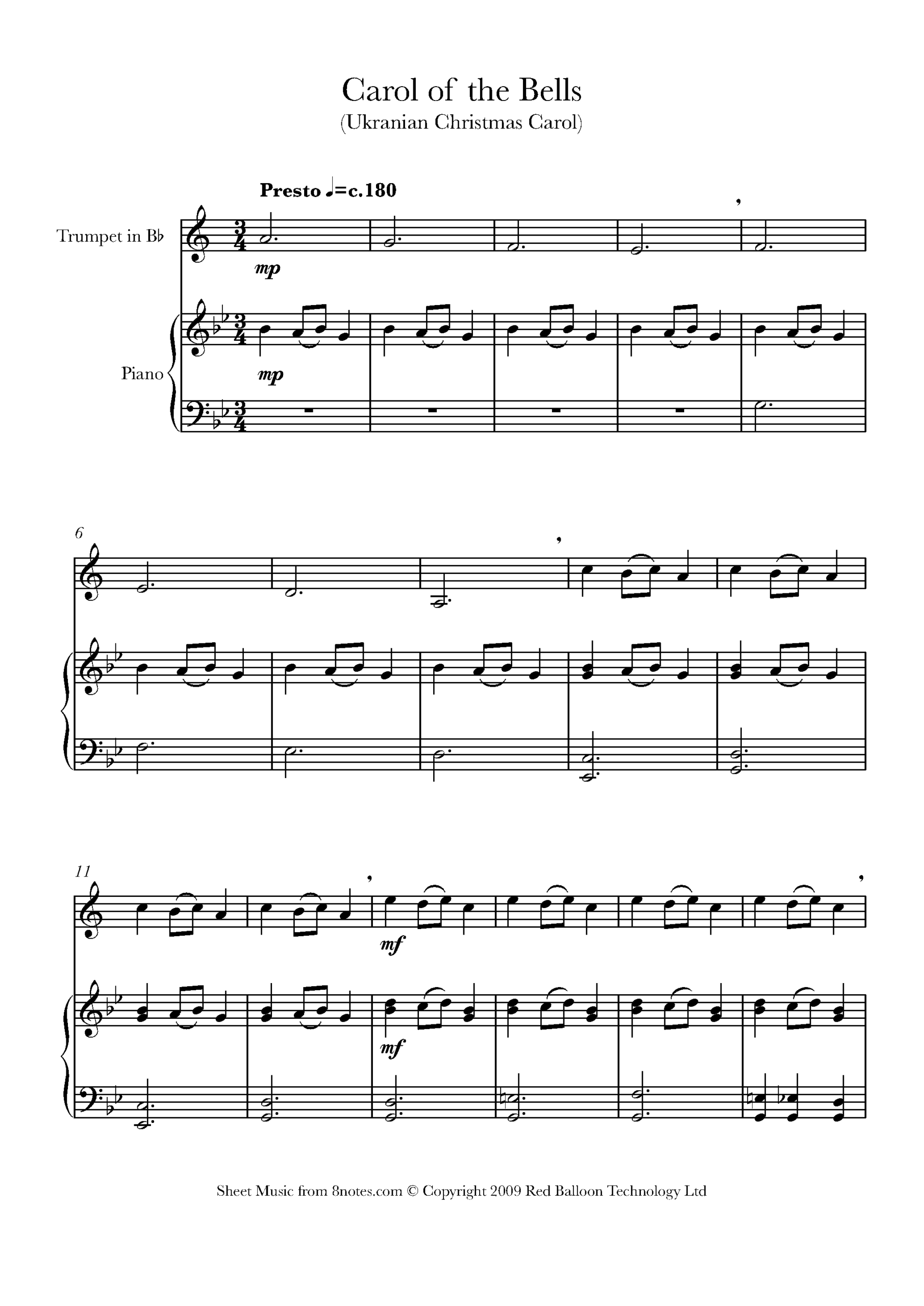 Christmas Trumpet Sheet Music Free Printable