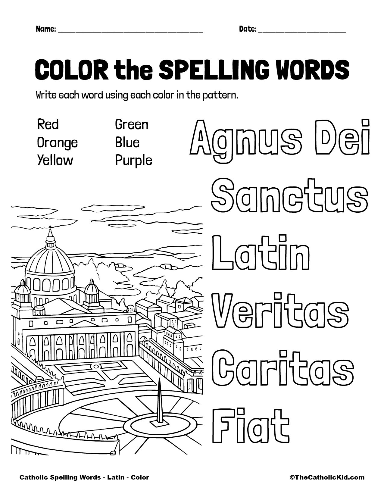 Catholic Spelling Words Download Pack TheCatholicKid