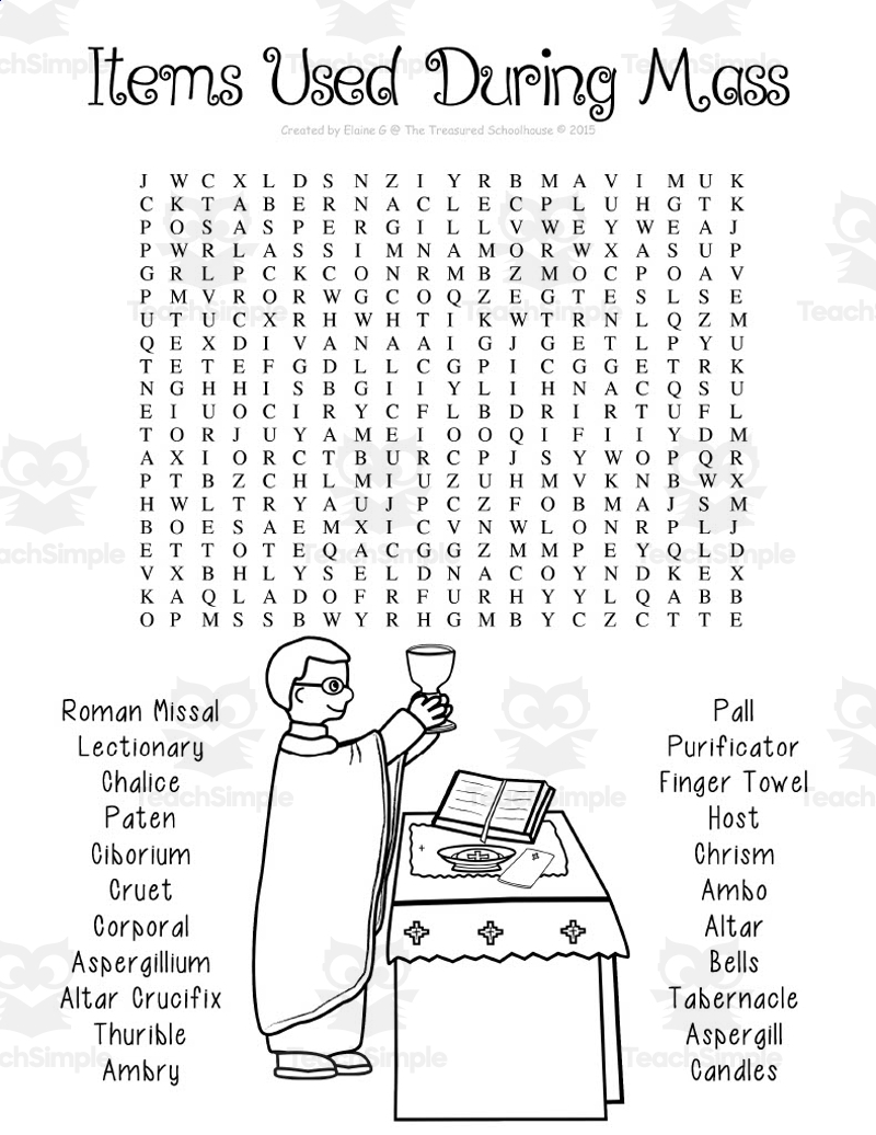 Printable Catholic Vocabulary Words For Middle Schoolers