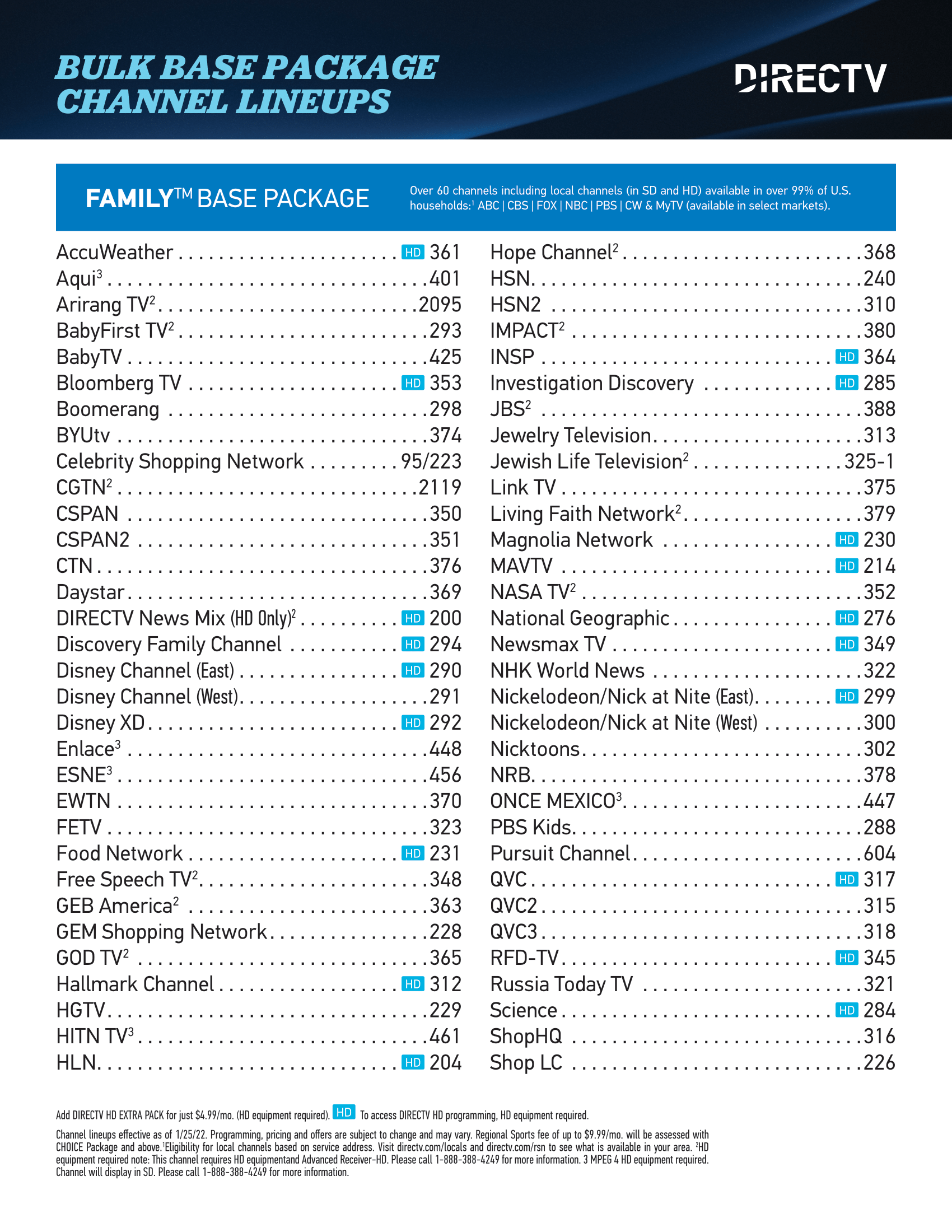 Channel Lineups DIRECTV Stellar Fiber Internet Channel Lineups DIRECTV Stellar Fiber Internet
