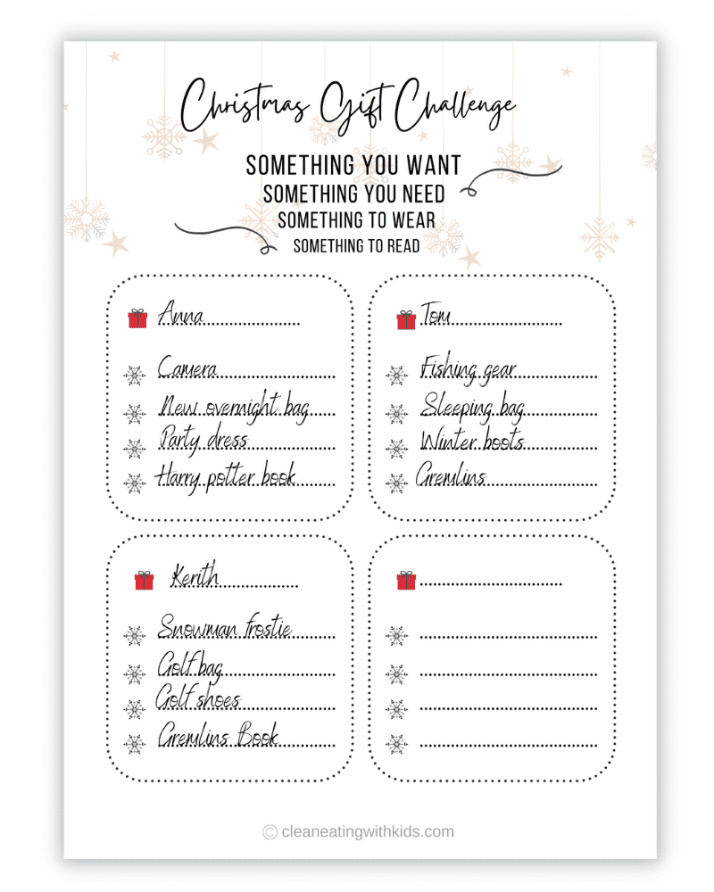 Christmas Gift Challenge The 4 Gift Rule For Christmas 