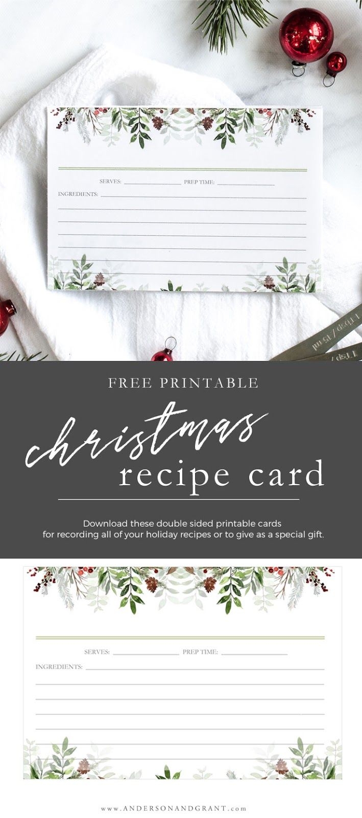 Free Printable Editable Christmas Recipe Cards