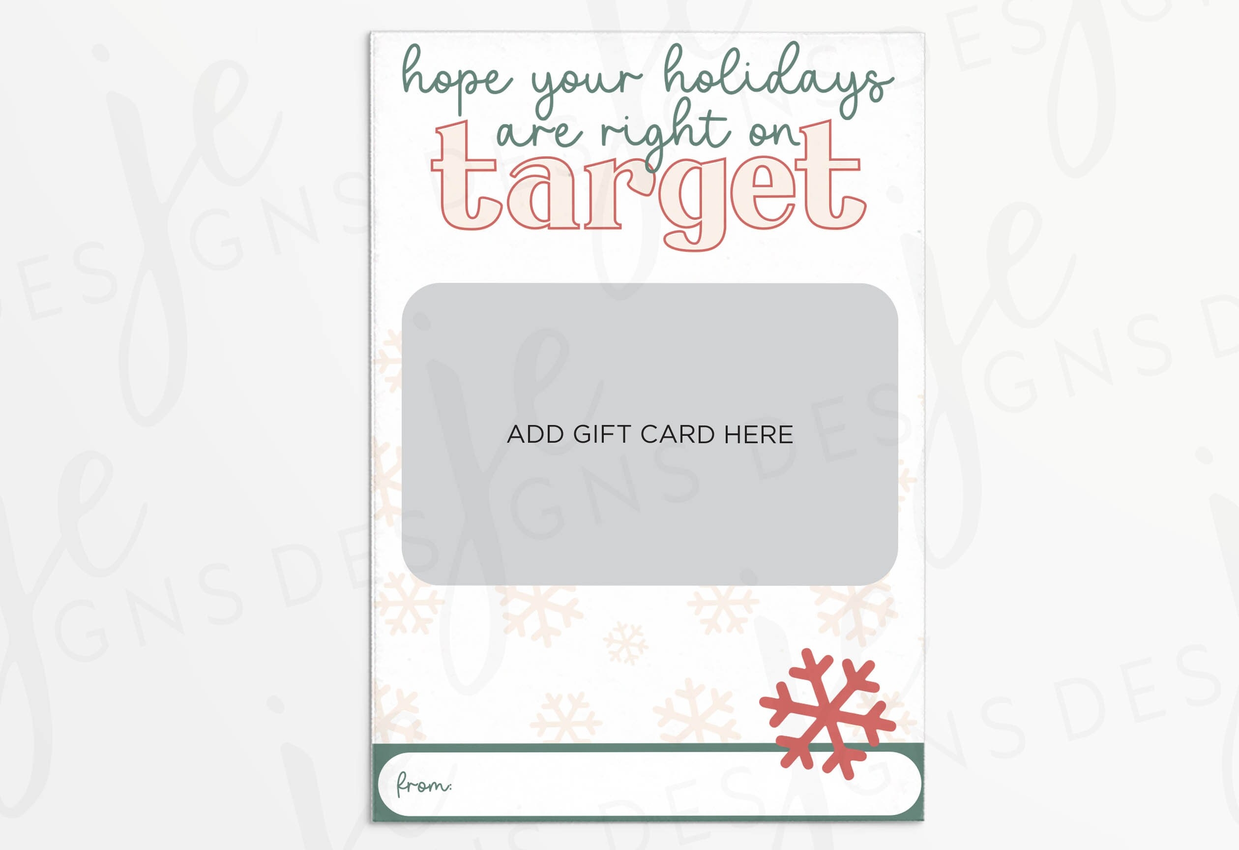Christmas Holiday Target Printable Gift Card Holder Red Green Bullseye Printable Instant Download School Teacher Appreciation Etsy Hong Kong