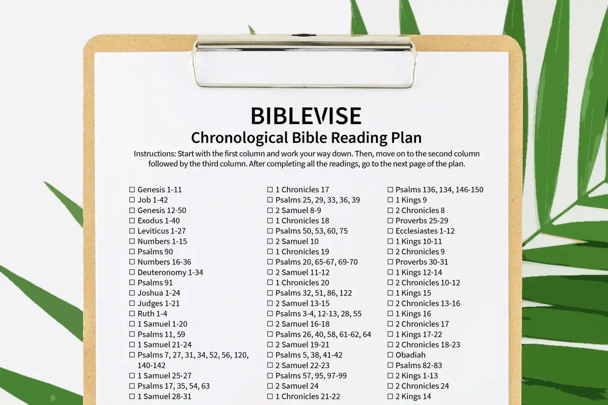 Chronological Reading Plan Bible Printable