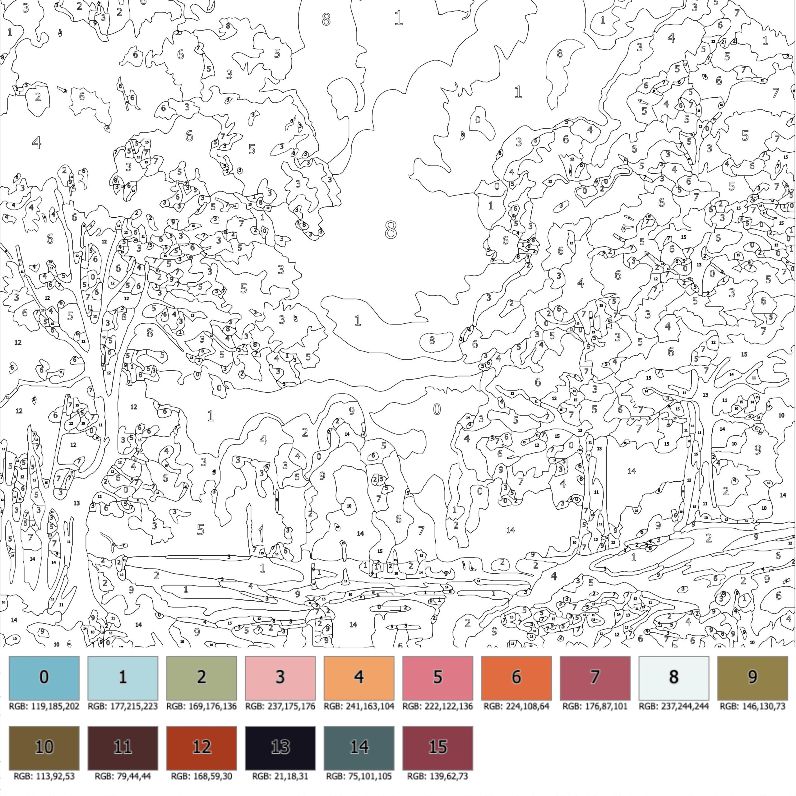 Color By Number Adults Printables