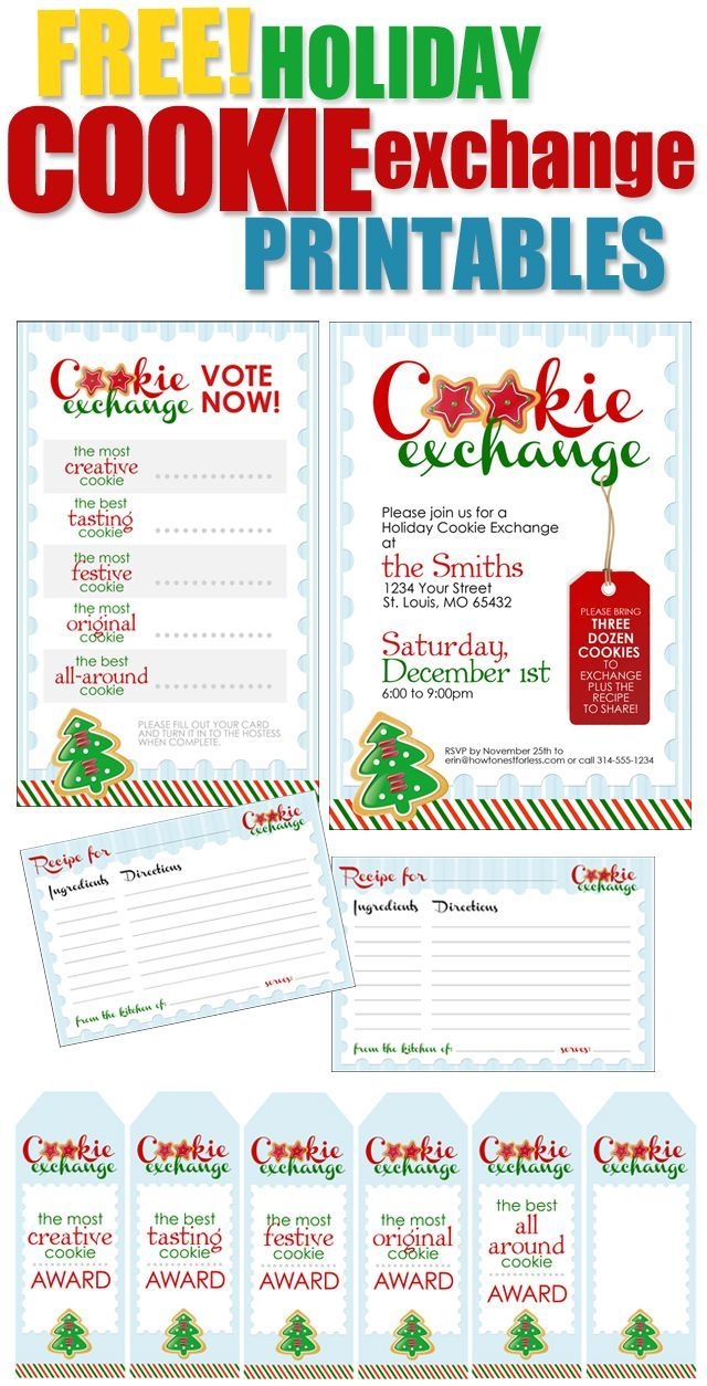 Cookie Exchange Party free Printables 