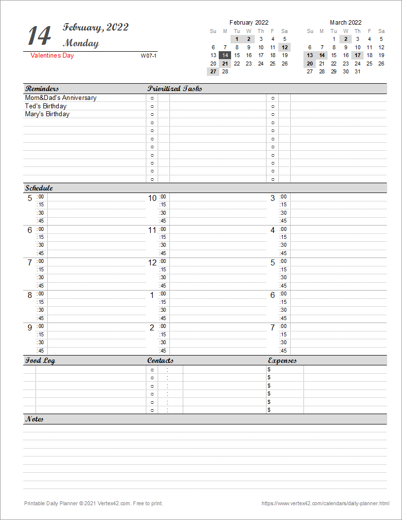 Free Printable Planner For Work
