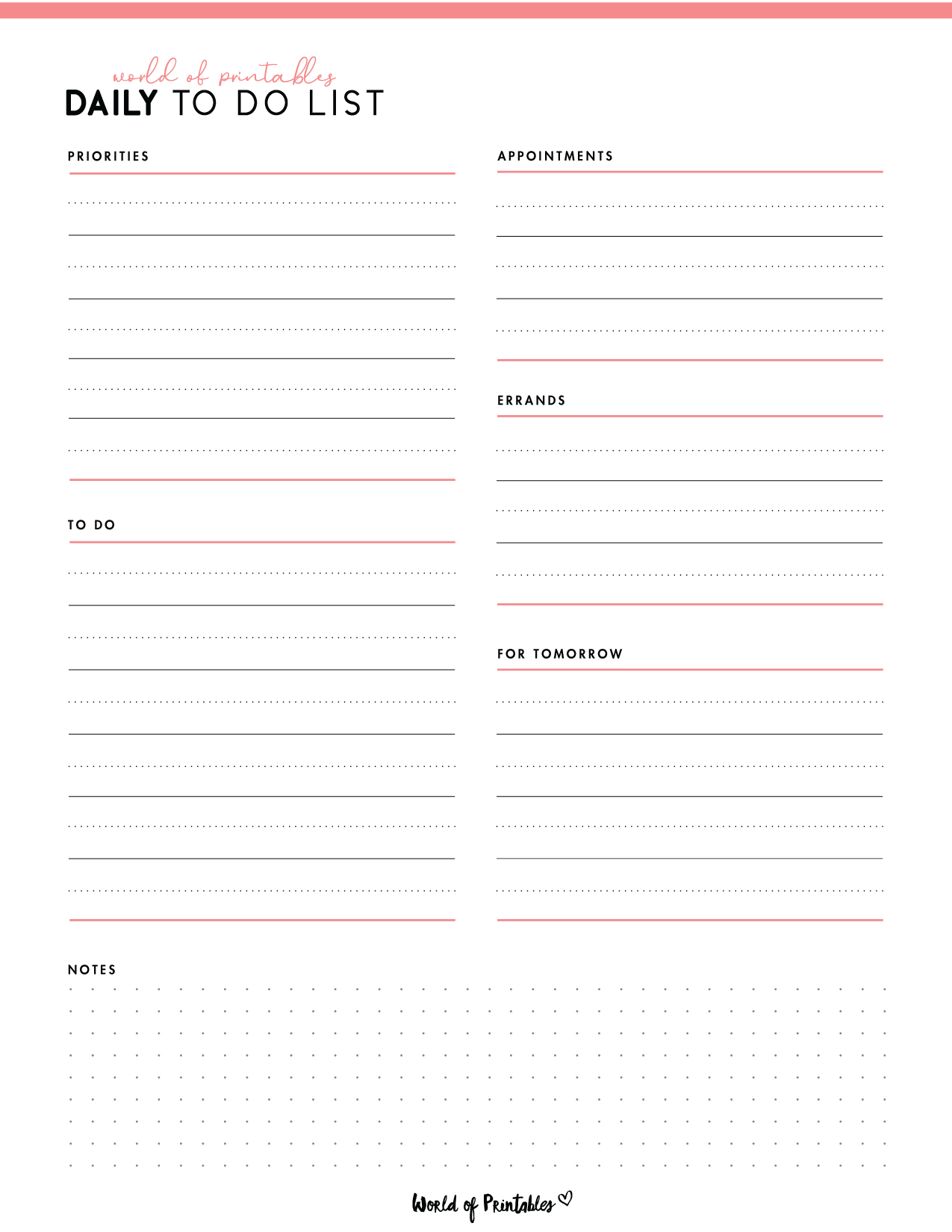 Printable Free To Do List