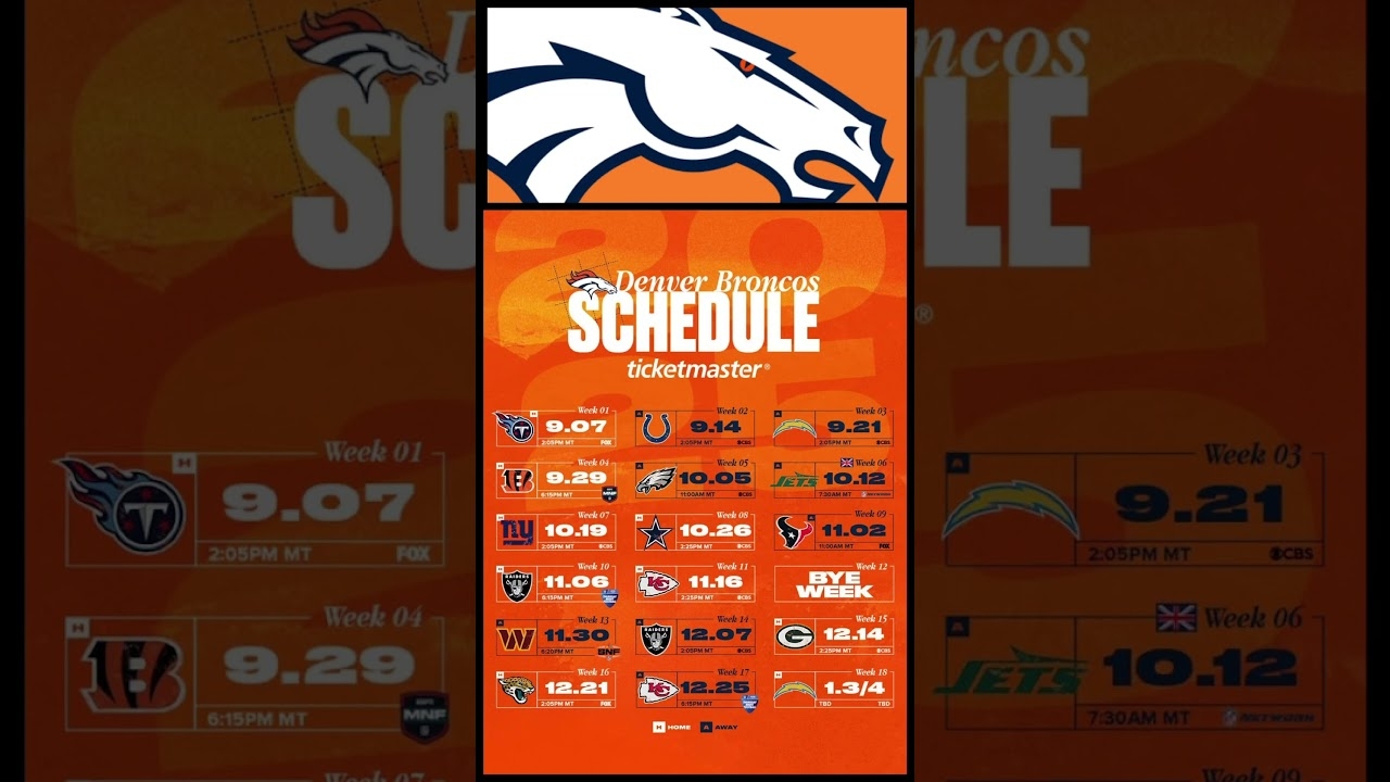 Denver Broncos Schedule 2025 Printable