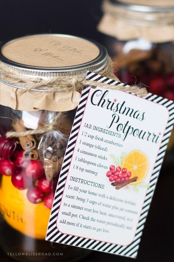 DIY Christmas Gift Christmas Potpourri In A Jar With Free Printable